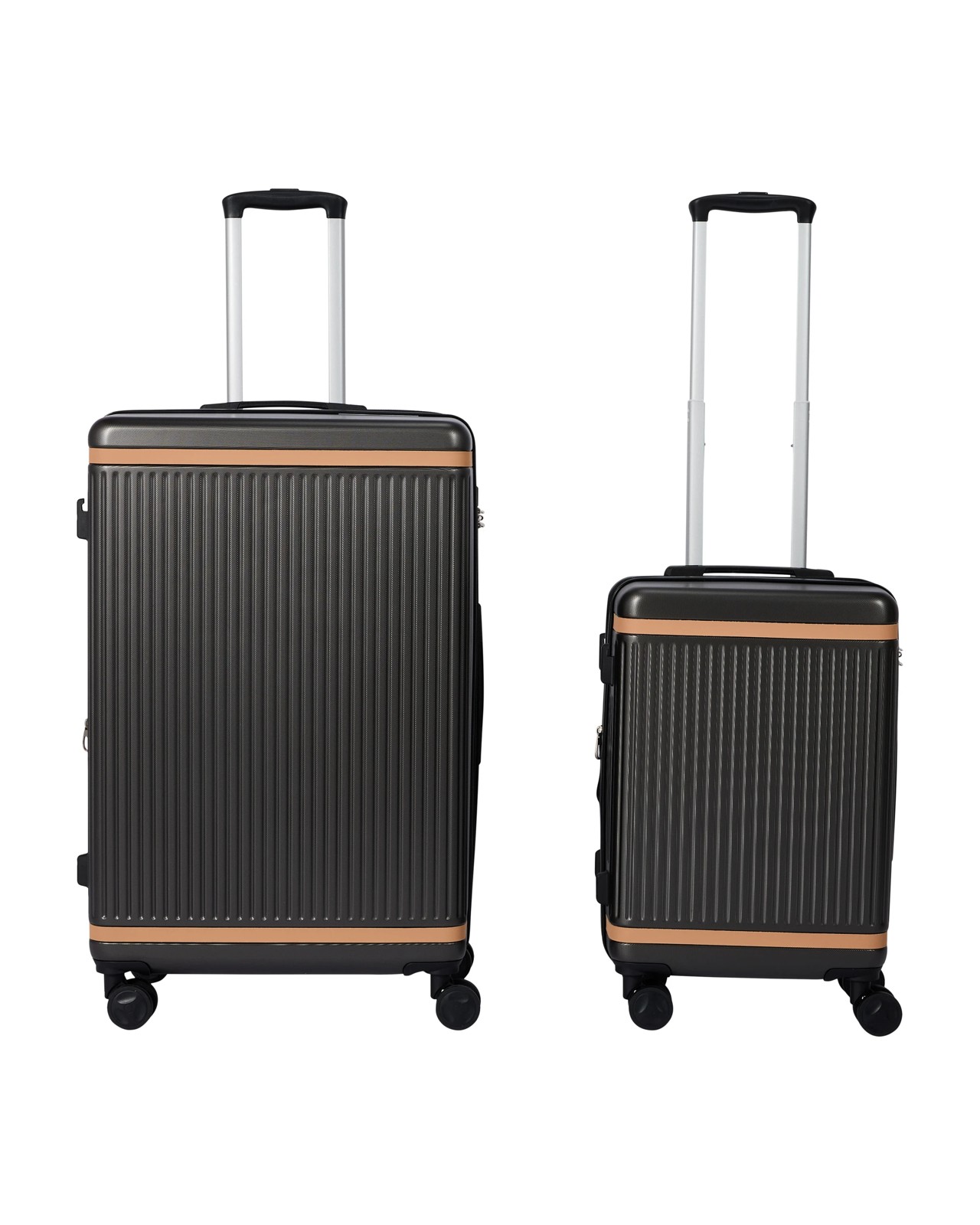 Anko 2 Piece Charcoal Beige Hard Case Set 4 of 6