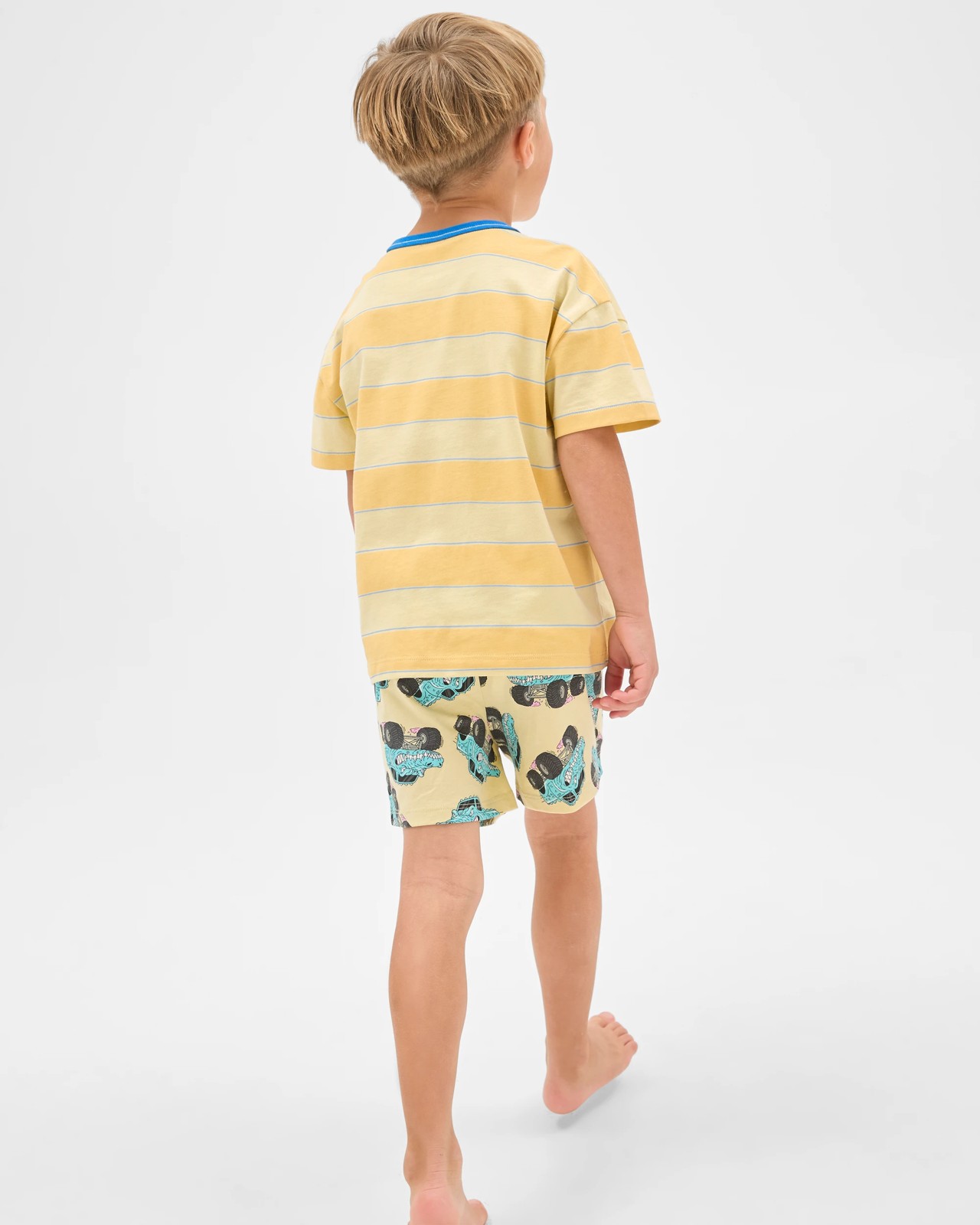 Australian Cotton Younger Boys Oversized Jersey Pyjama Set - Monster Truck Multi 5 of 6