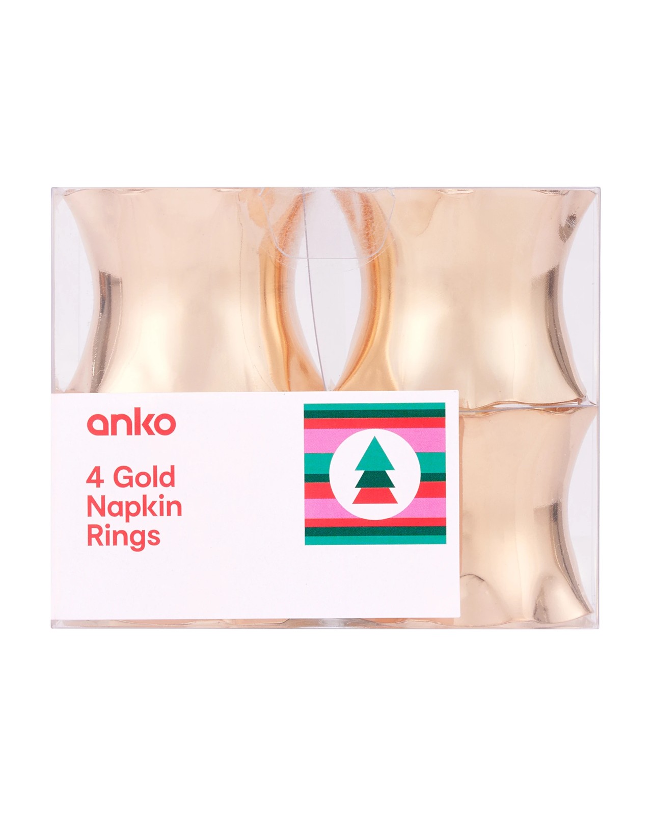 Anko 4 Pack Gold Look Napkin Rings 4 of 4