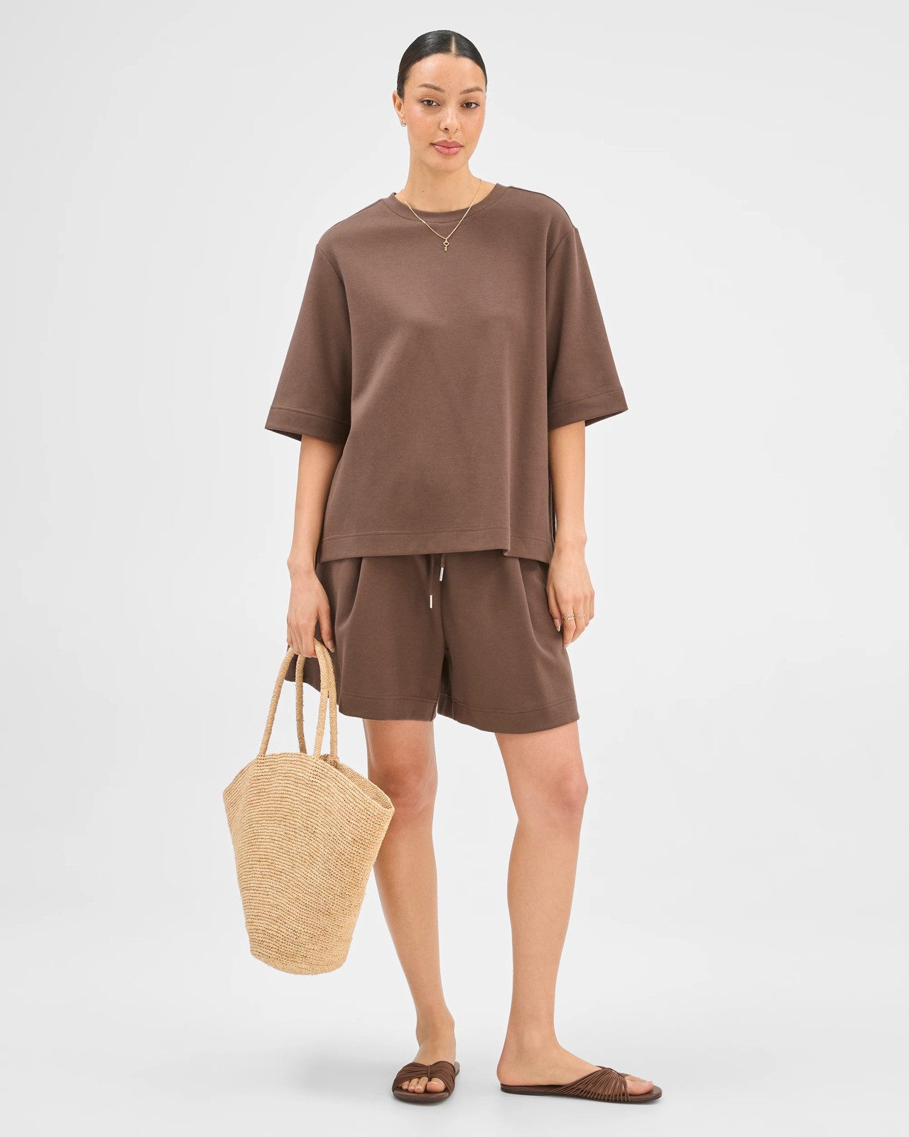 Australian Cotton Blend Oversized T-Shirt - Coffee Bean 2 of 6