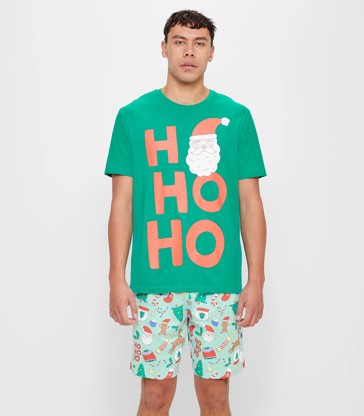 Mens Family Matching Christmas Icons Cotton Pyjama Set
