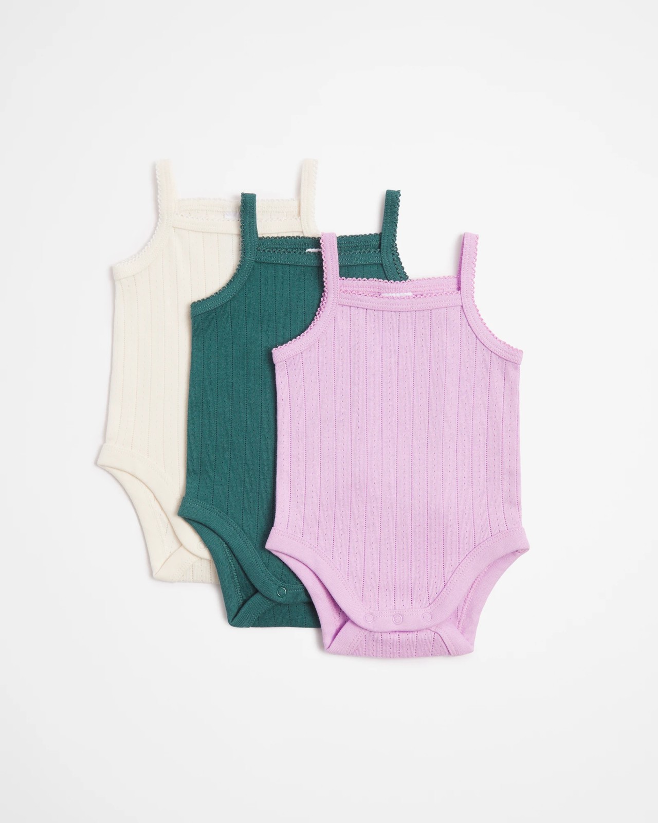 Baby Organic Cotton Pointelle Bodysuit 3 Pack