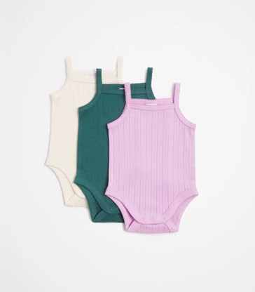 Baby Organic Cotton Pointelle Bodysuit 3 Pack