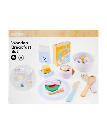 22 Piece Wooden Breakfast Set