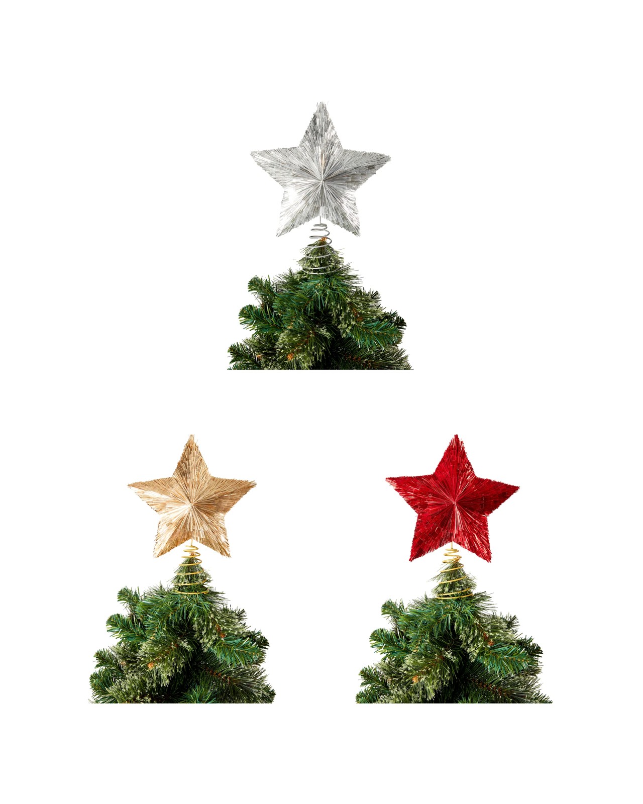 Anko Tinsel Star Tree Topper - Assorted 2 of 5