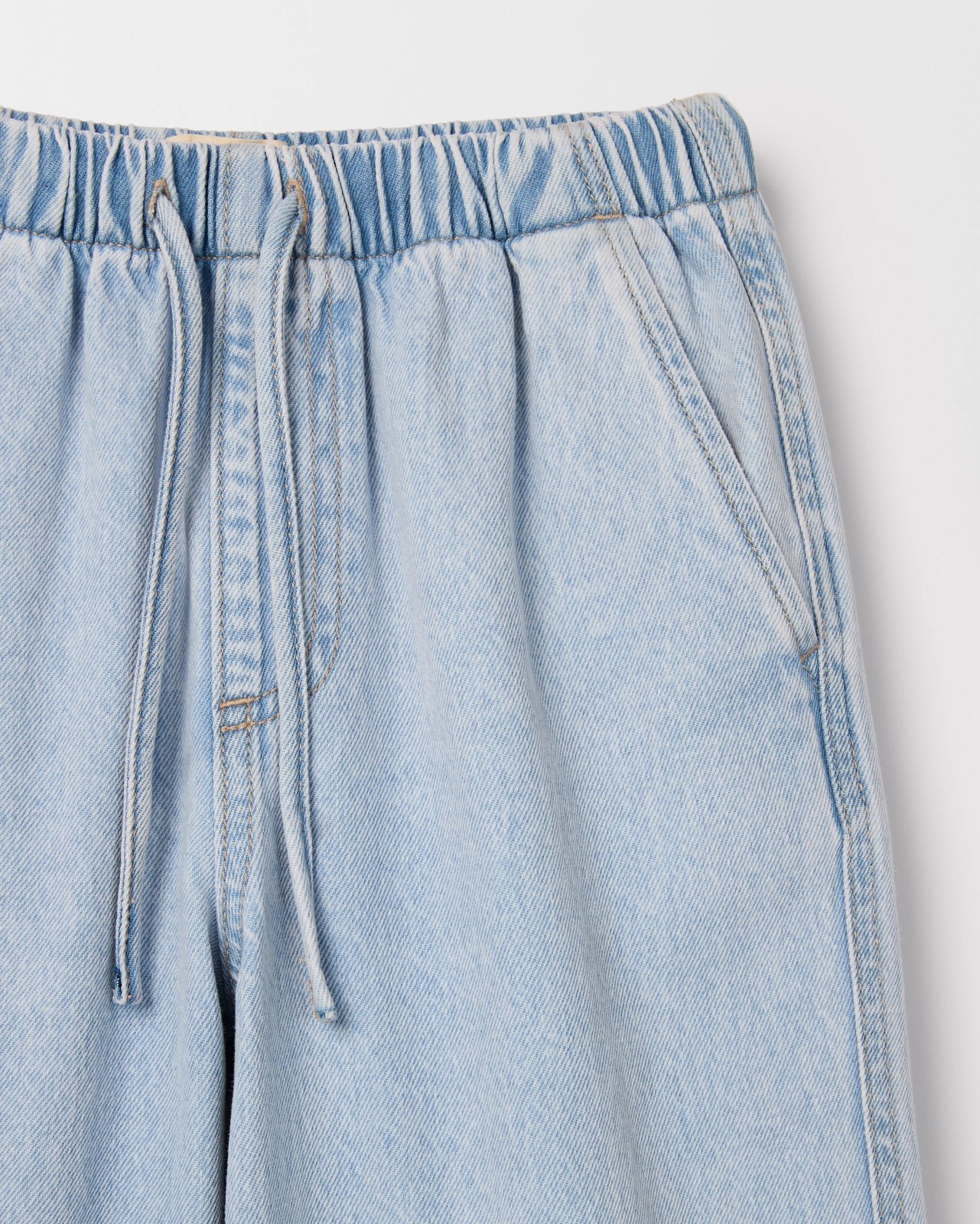 Pull On Wide Leg Denim Jeans - Light Wash 2 of 2