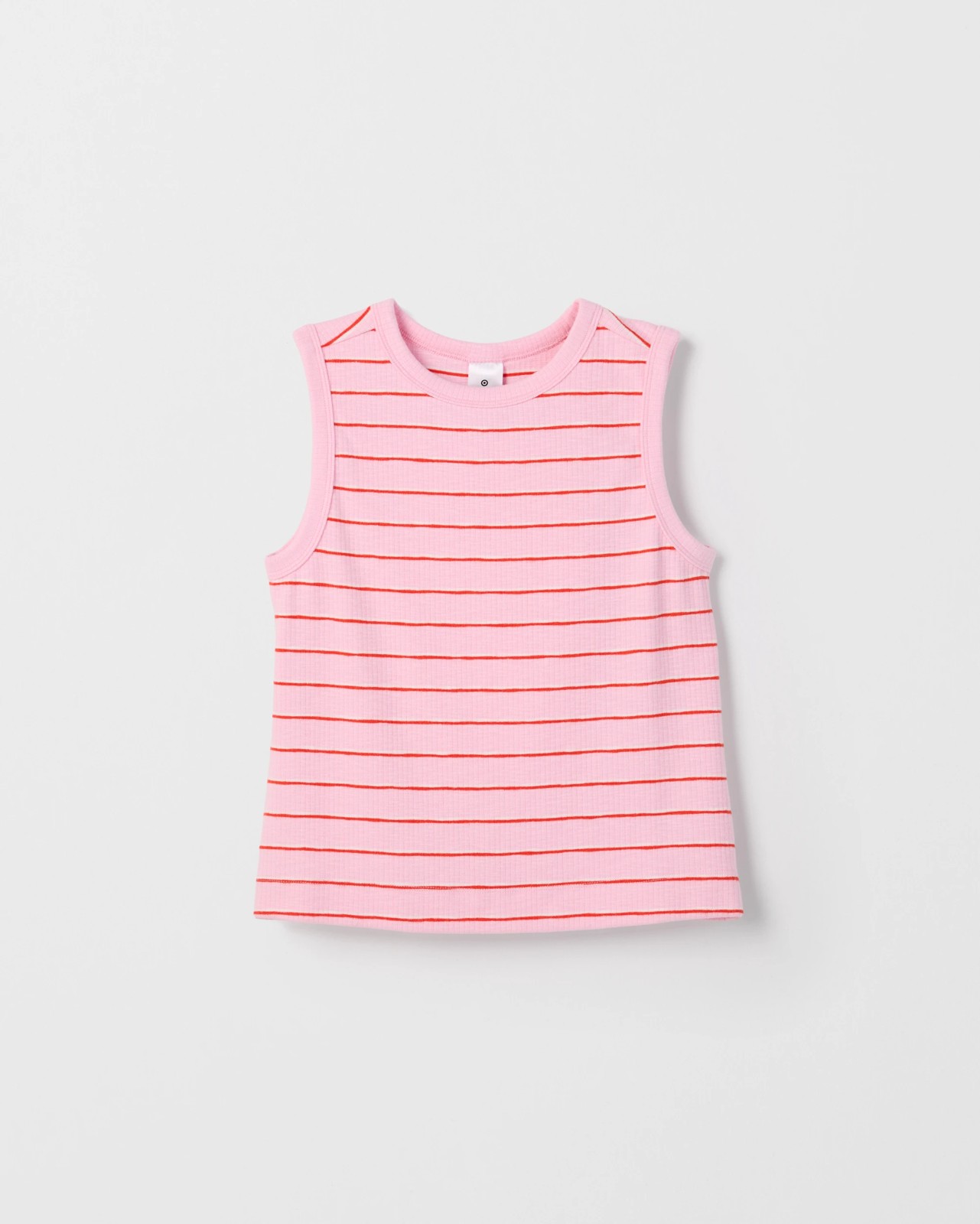 Essential Sleeveless Relaxed Rib Tank Top - Stripe Pink 5 of 6