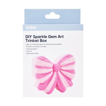 DIY Sparkle Gem Art Trinket Box  Bow - Anko