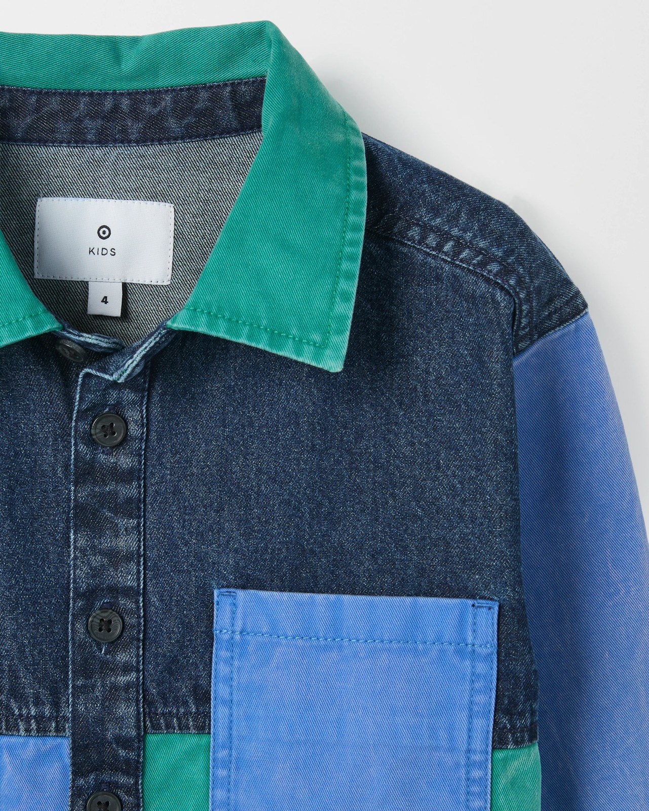 Oversized Colour Block Denim Shacket 6 of 6