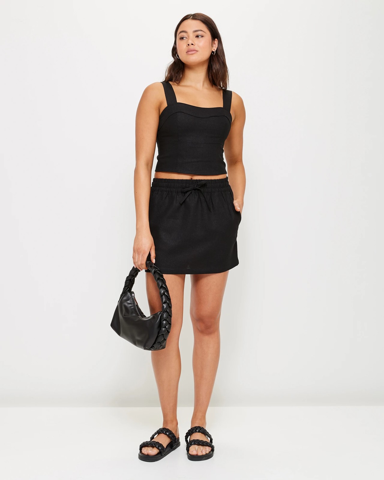 European Linen Blend Resort Mini Skirt - Lily Loves - Black | Target ...