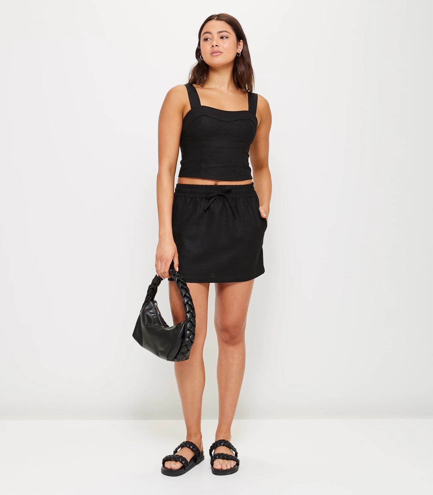European Linen Blend Resort Mini Skirt - Lily Loves - Black | Target ...
