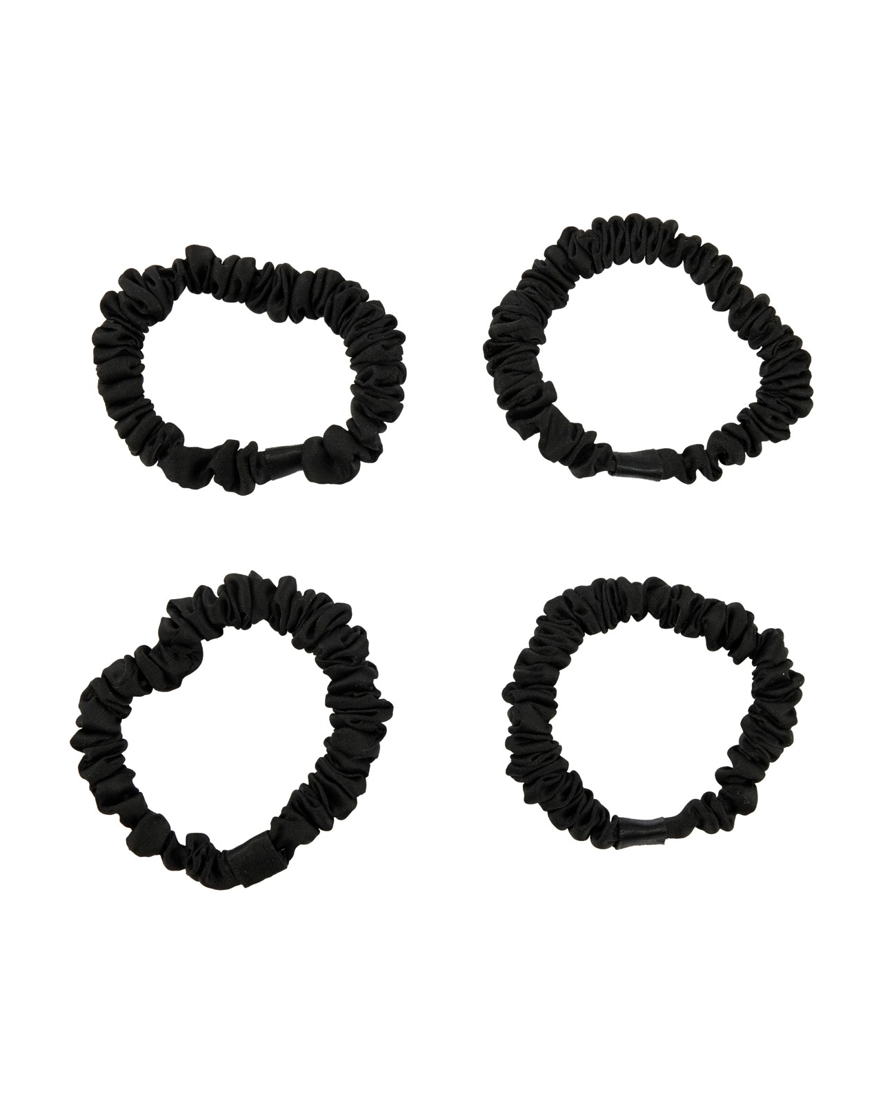 OXX Haircare 4 Piece Ruched Hair Elastics - Black 2 of 4