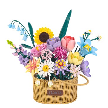 1250 Piece Blocks Flower Series: Flowers with Basket