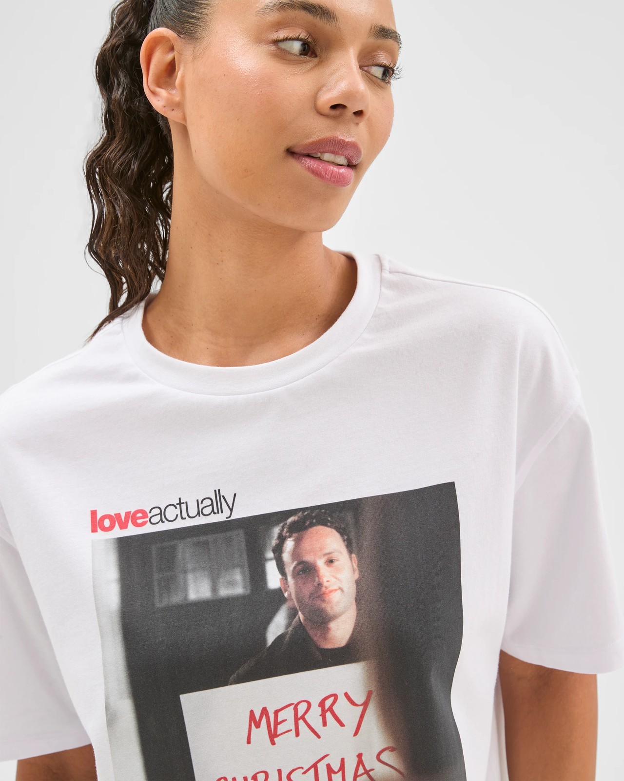 Licensed Love Actually Australian Cotton Christmas Oversized T-Shirt 4 of 5