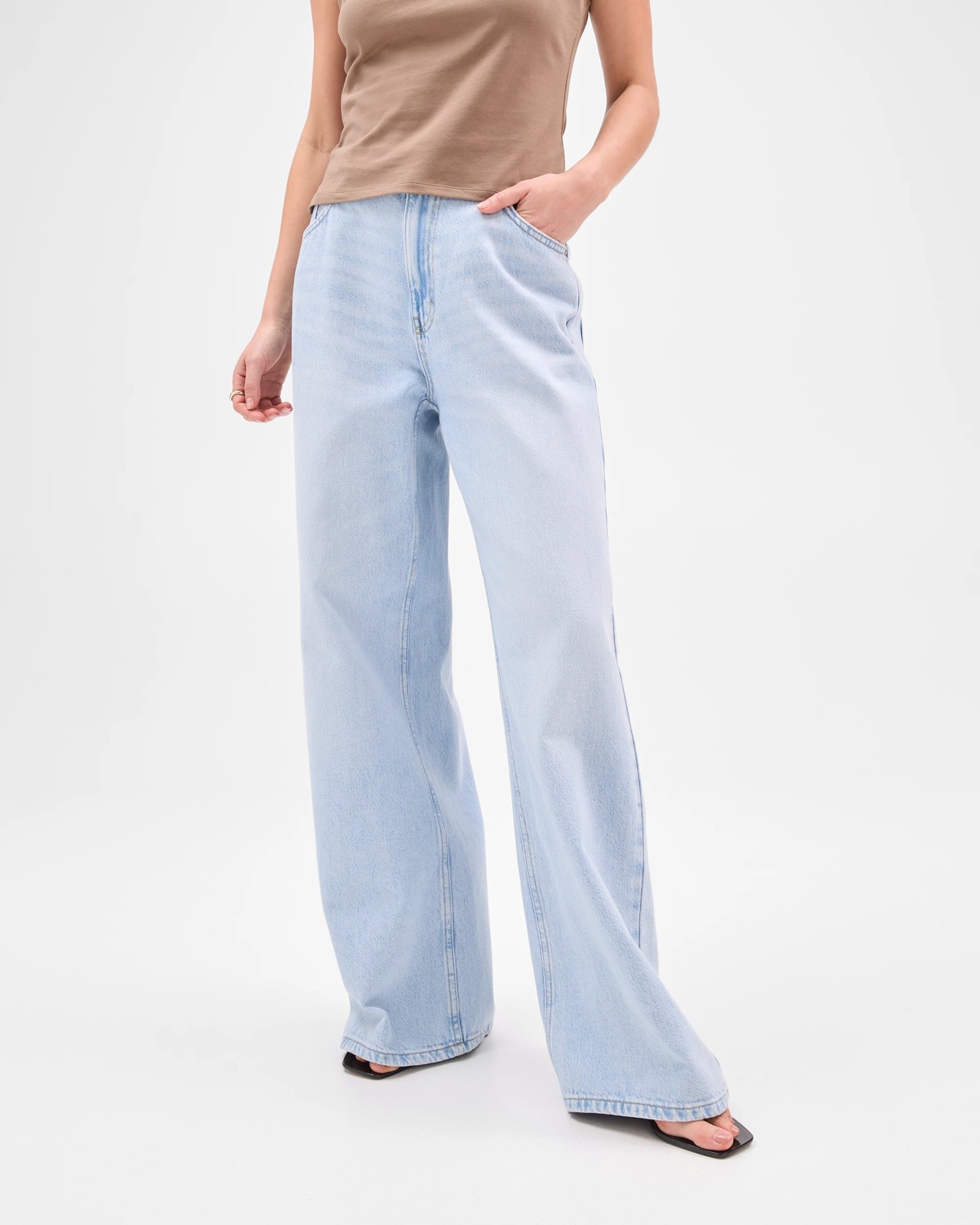 Lily Loves Australian Cotton Blend Wide Leg Denim Jeans 2 of 6