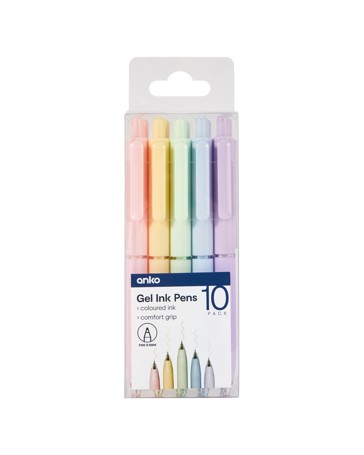 10 Pack Gel Ink Pens - Anko