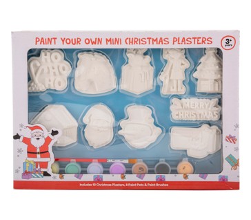 Christmas Paint Your Own 2D Plasters Decorations 10 Pack