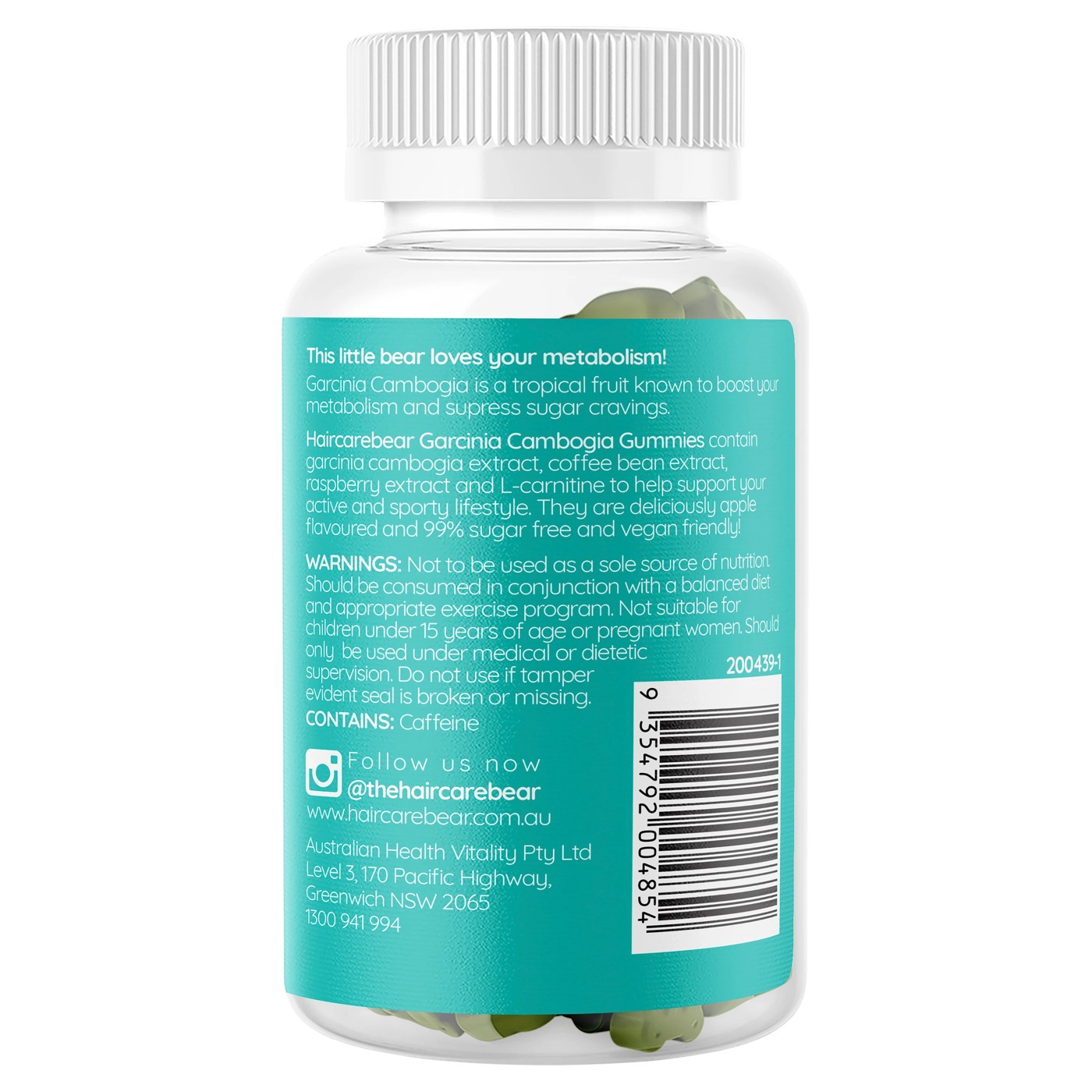 60 Pack Haircarebear Garcinia Cambogia Gummies 150g 2 of 3