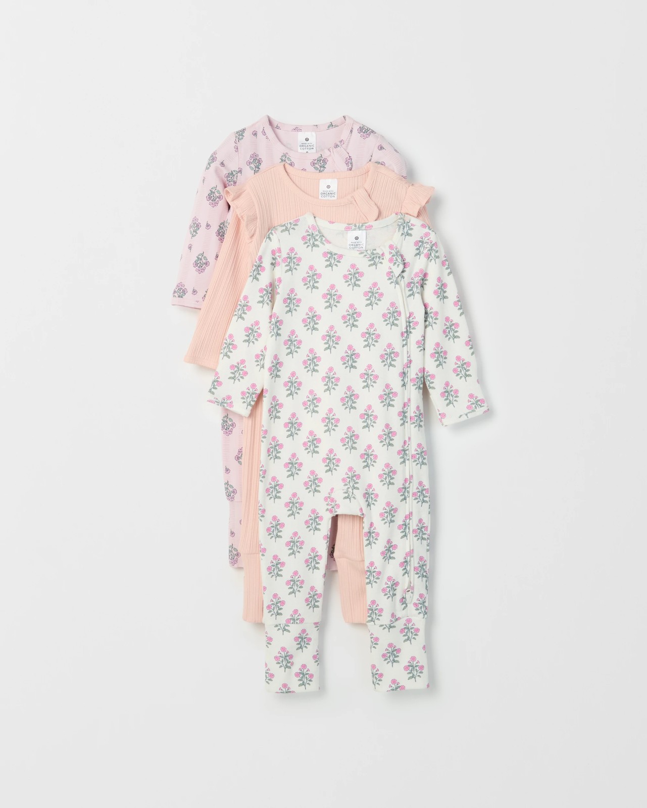 Baby Organic Cotton 3 Pack Zip Coveralls 5 of 6