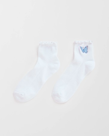 Australian Cotton Blend Frill Quarter Crew Socks