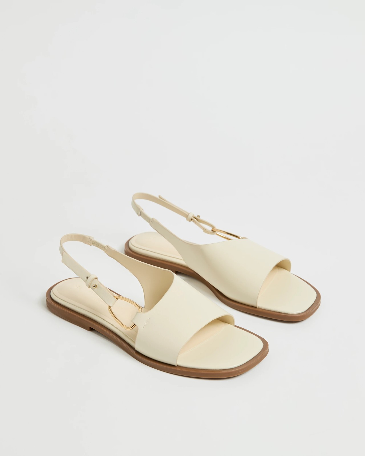 Willow Metal Trim Flat Sandals - Ivory Gold 2 of 3