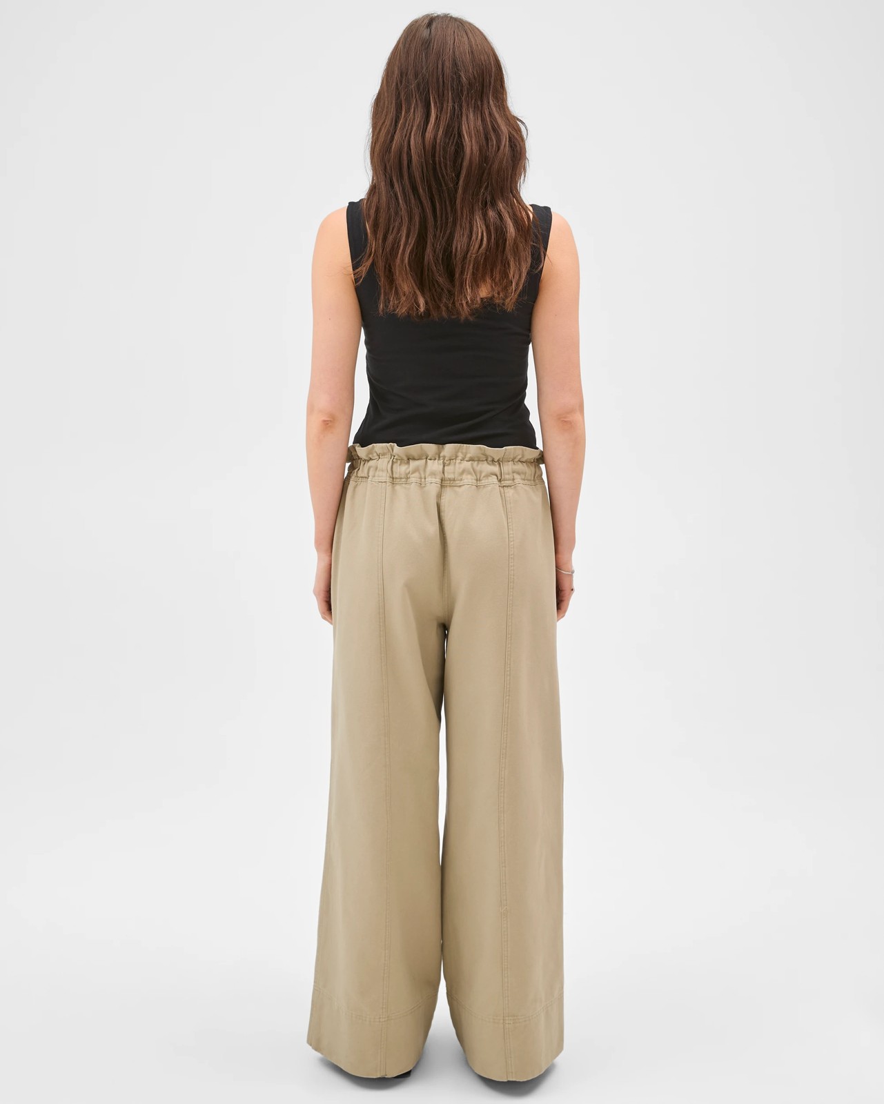 Lily Loves Australian Cotton Wide Leg Paperbag Pants - Crushed Leaf 6 of 6