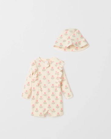 Baby Textured Rashsuit Swim Set with Hat