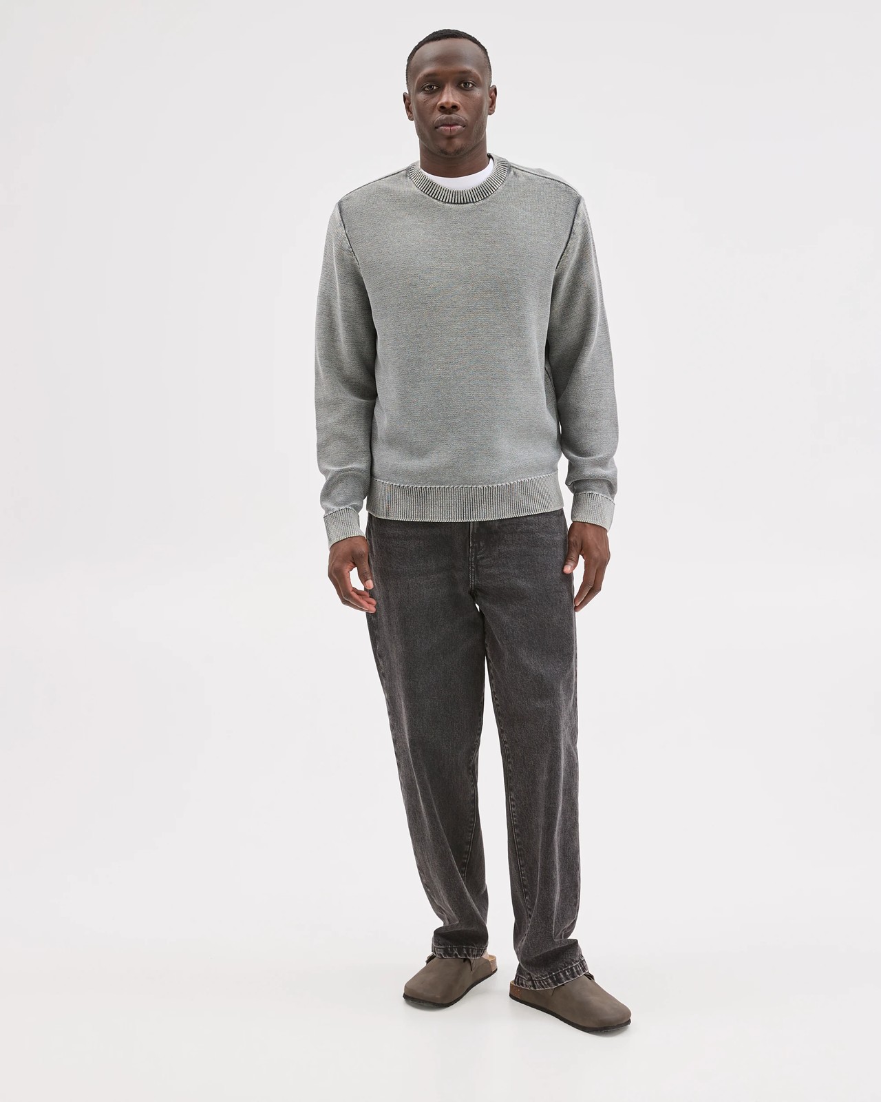 Commons Australian Cotton Oversized Knit Jumper - Worn Grey 2 of 5