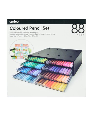 Anko 88 Pack Coloured Pencil Set