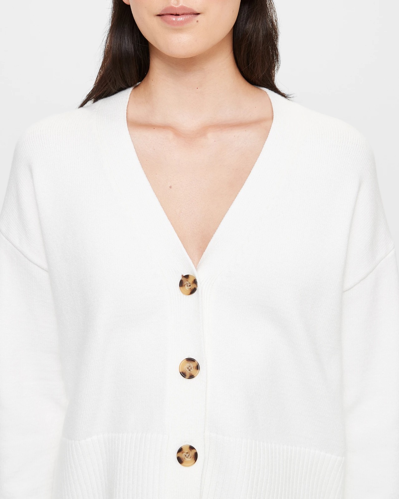 Womens white v neck cardigan top