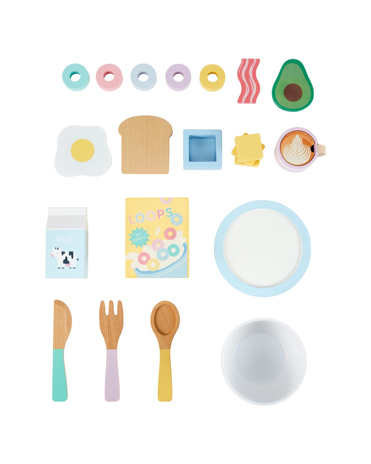 22 Piece Wooden Breakfast Set 5 of 6