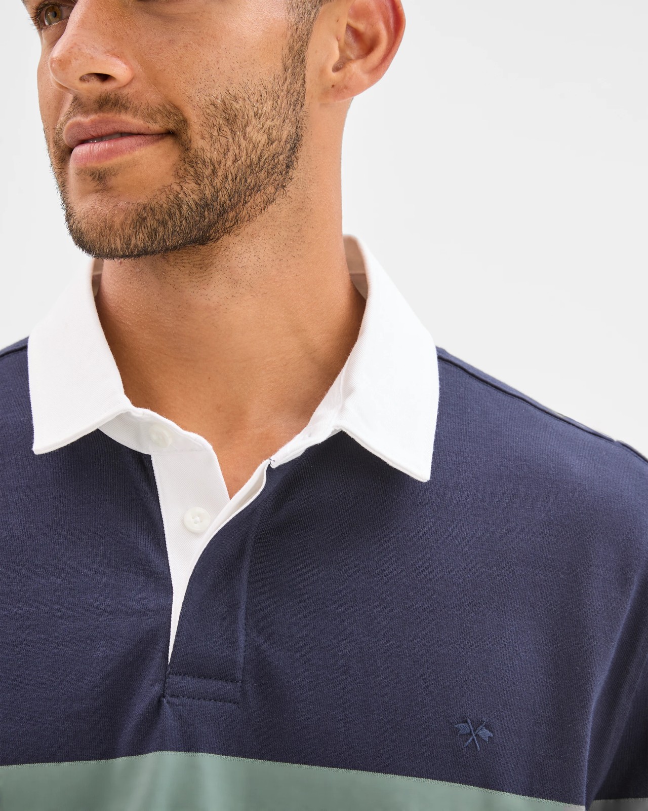 Australian Cotton Blend Long Sleeve Rugby Polo Top - Navy 4 of 5