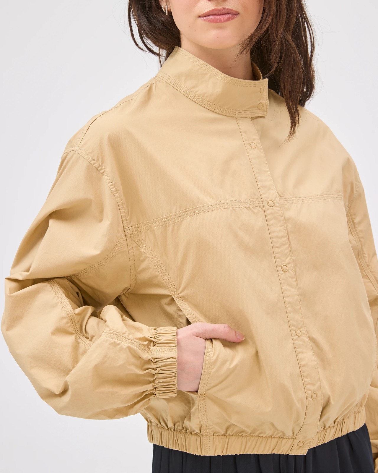 Lily Loves Australian Cotton Gathered Detail Jacket - Straw 4 of 5