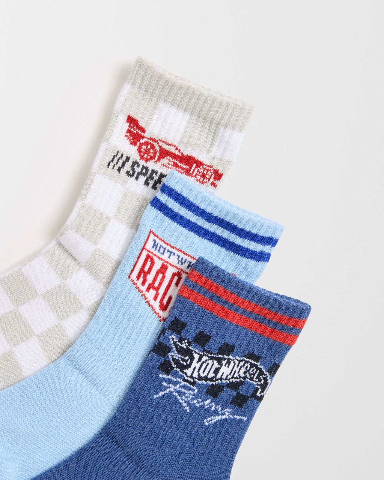 Licensed Hot Wheels 3 Pack Younger Boys Crew Socks 2 of 3