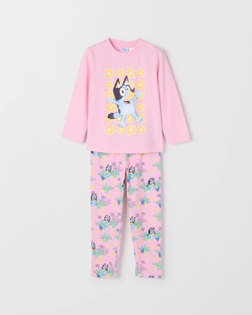 Bluey Australian Cotton Younger Girls Top & Pants Knit Pyjama Set