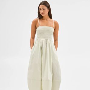 Shirred Cocoon Midi Dress - Lily Loves