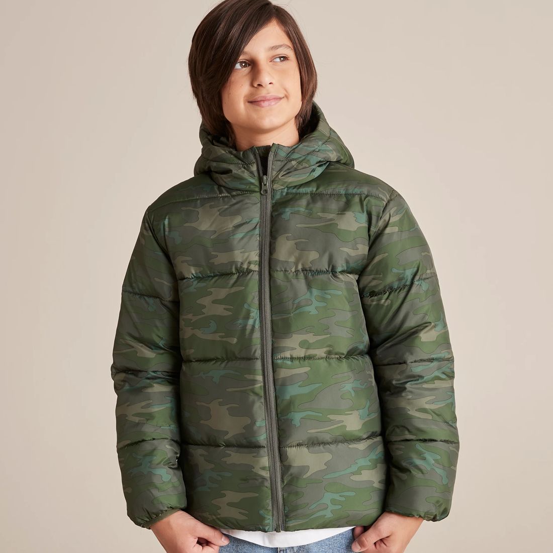 Camouflage Puffer Jacket | Target Australia