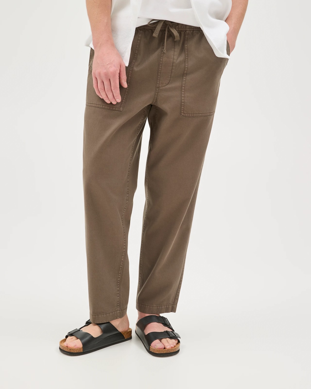 Elastic Waist Beach Pants - Black Olive 6 of 6
