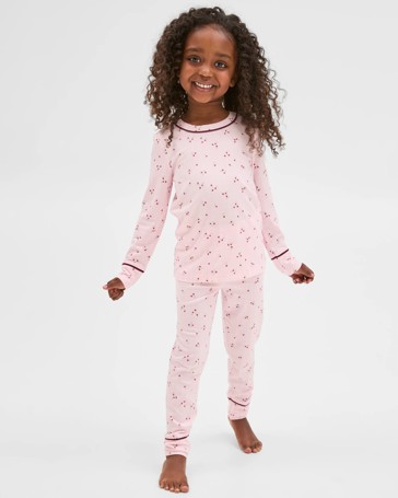 Bamboo Younger Girls Long Sleeve Top and Pants Pyjama Set