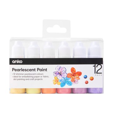 12 Pack Dimensional Pearlescent Paint - Anko