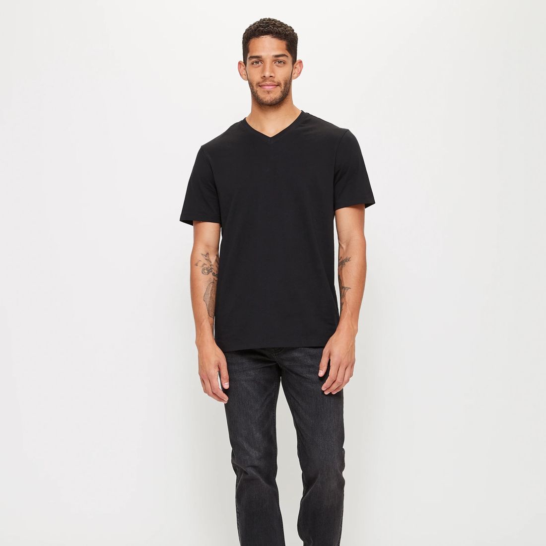 Australian Cotton V-Neck T-Shirt - Black | Target Australia