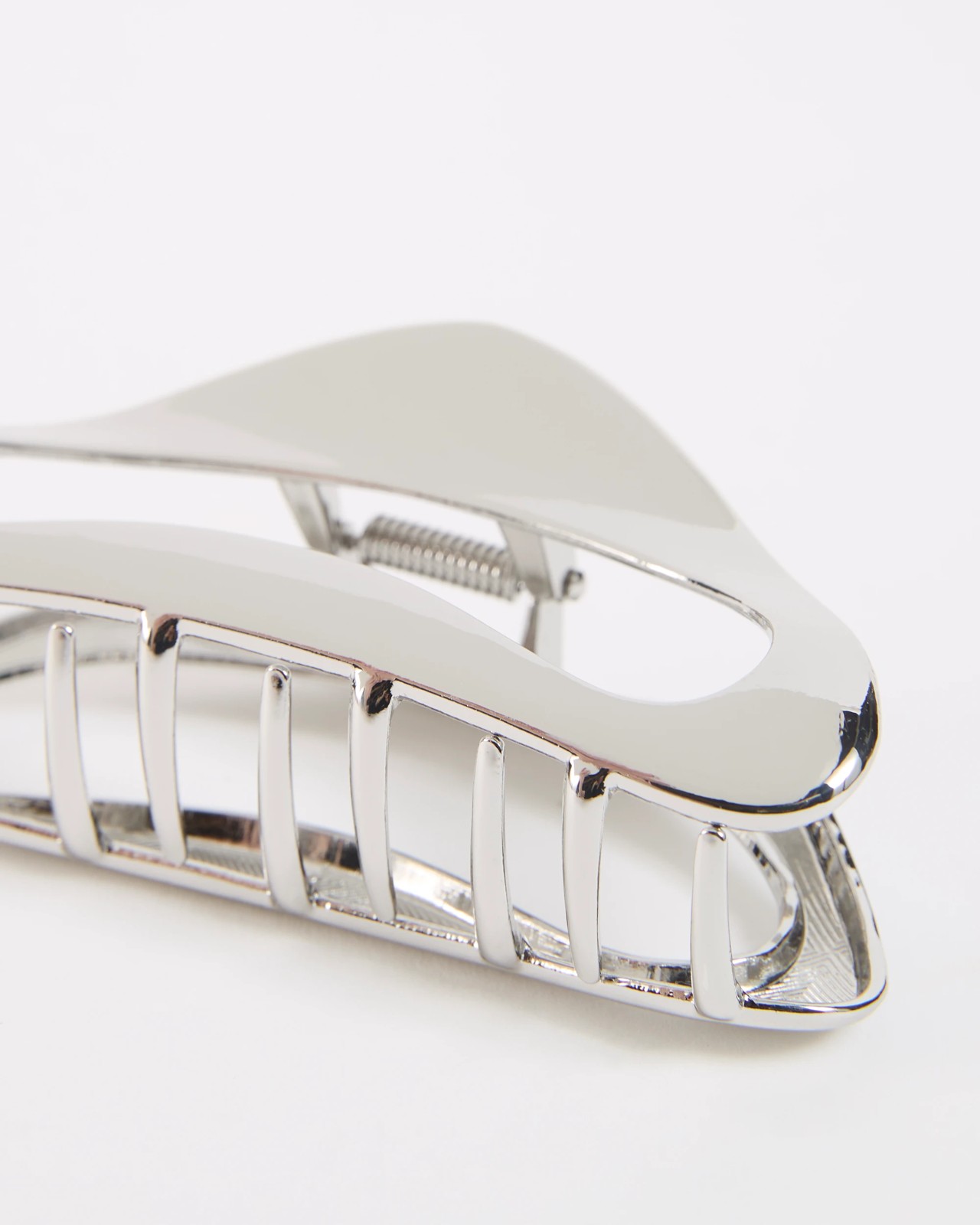Large Metal Curved Claw Clip - Silver-Tone 2 of 2