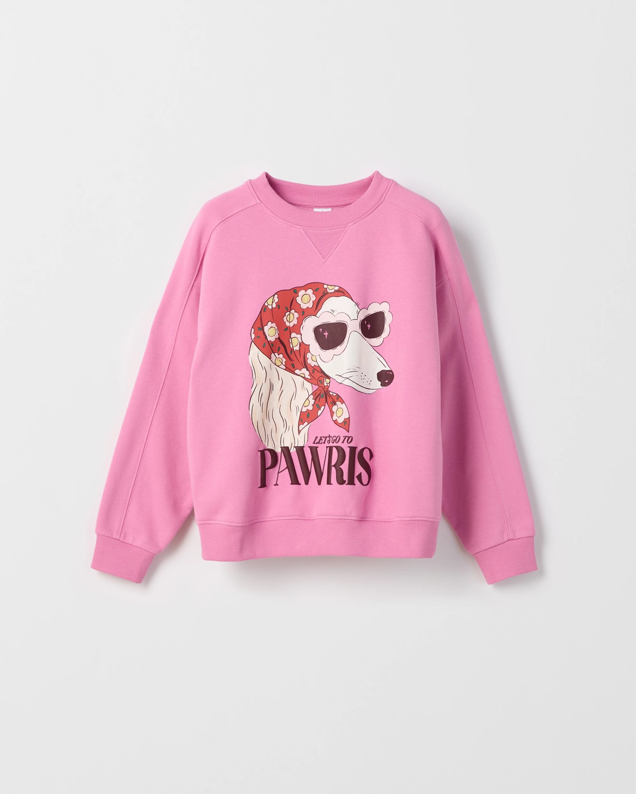 Australian Cotton Blend Long Sleeve Fleece Sweat Top - Scarf Pooch Pink 6 of 6