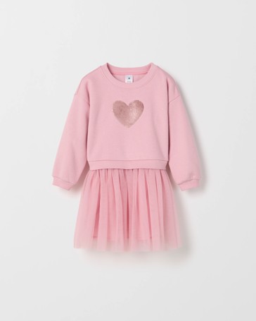 Australian Cotton Blend Fleece Tulle Jumper Dress
