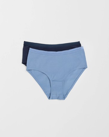 Australian Cotton Blend 2 Pack Seamfree G-String Briefs