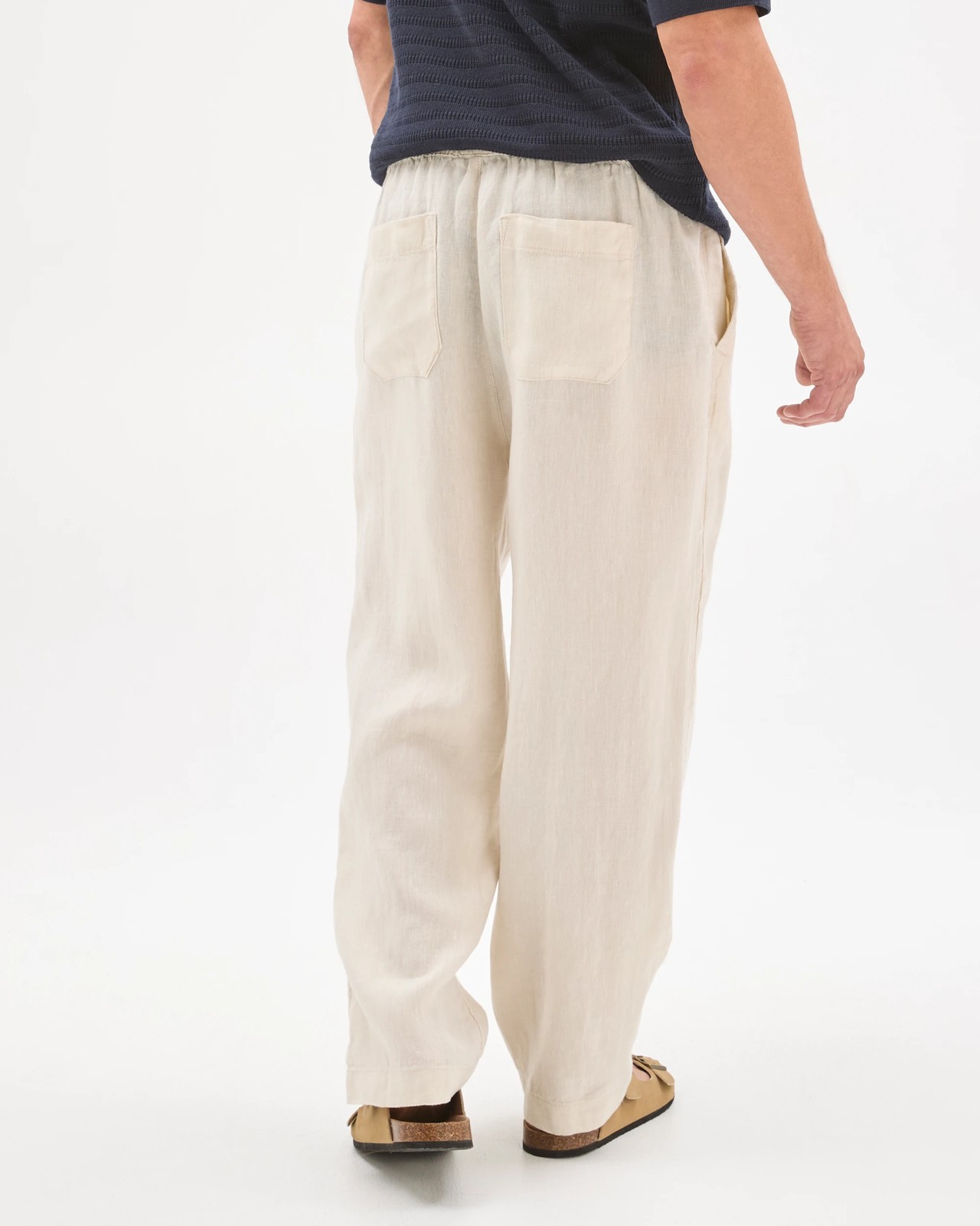 European Linen Wide Leg Pants - Stone 5 of 5