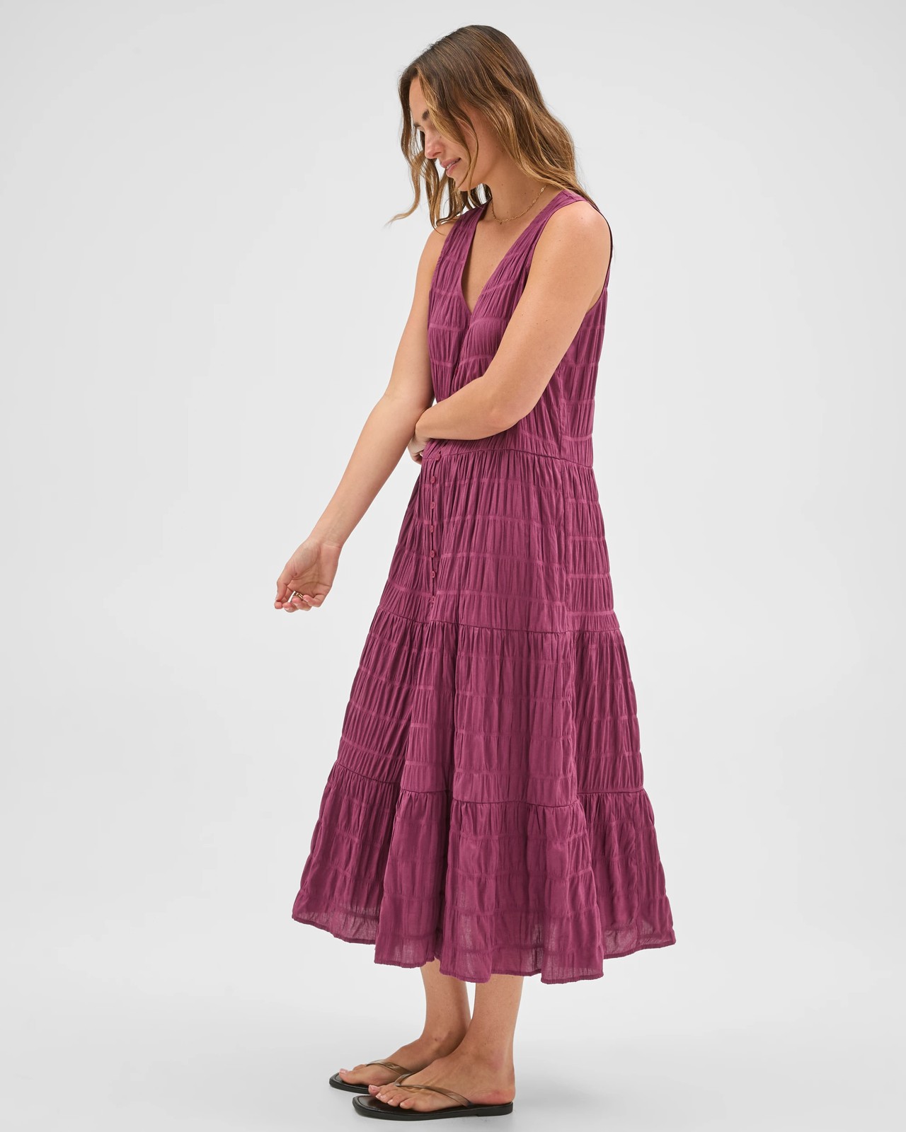 Resort Button Through Maxi Dress - Purple 5 of 6