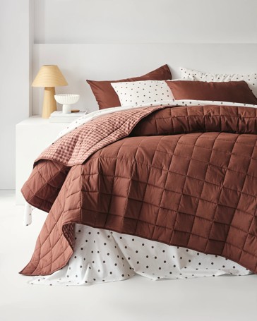 Hudson Gingham Cotton Coverlet Set