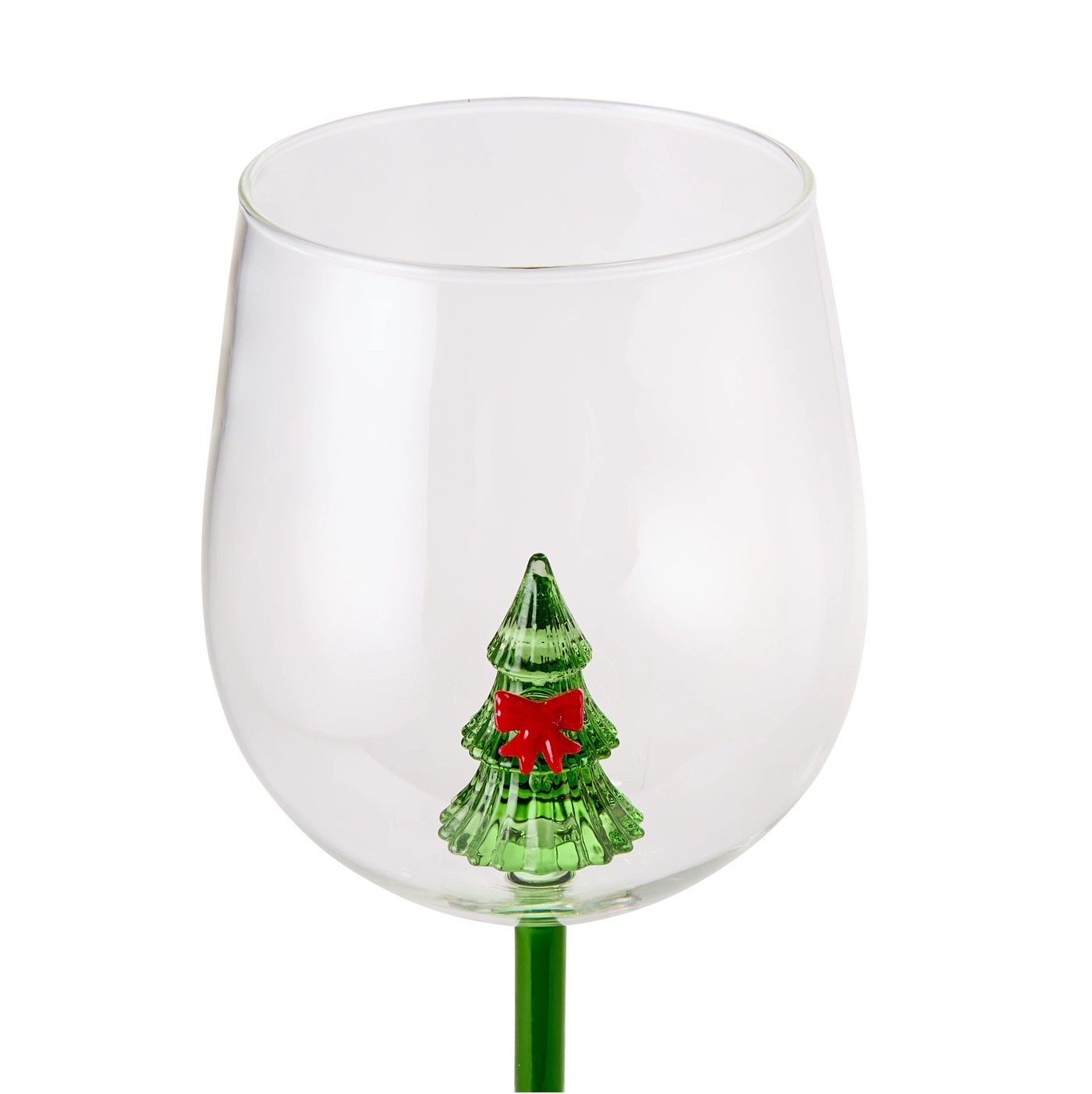 Anko 2 Christmas Tree Wine Glasses 3 of 5