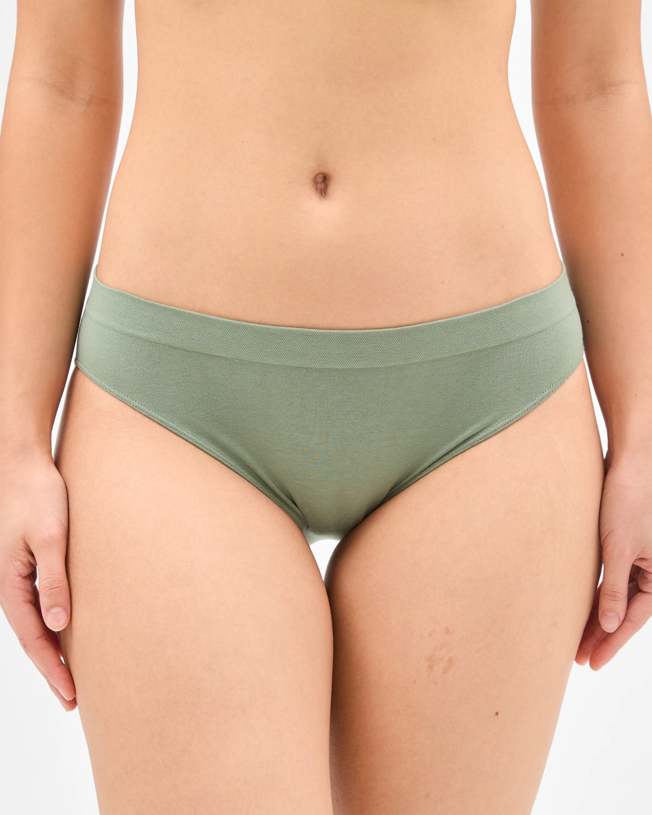 Australian Cotton Blend 2 Pack Seamfree Bikini Briefs - Smoky Green 2 of 4
